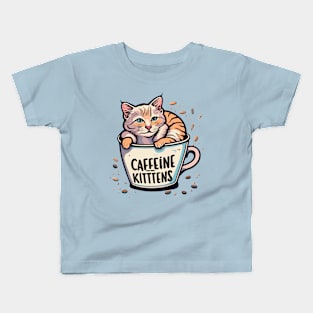 Caffeine and Kittens Kids T-Shirt